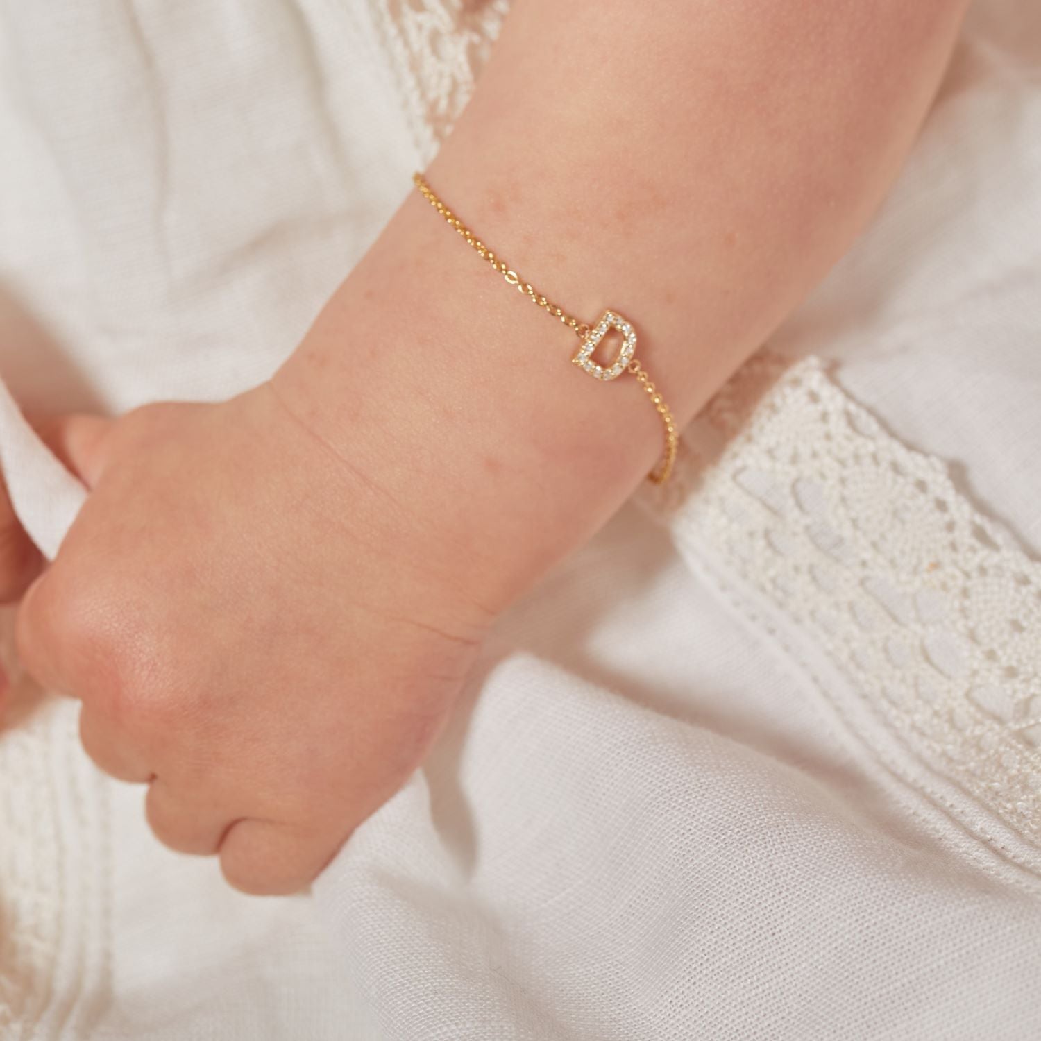 Kids Pave Letter Bracelet