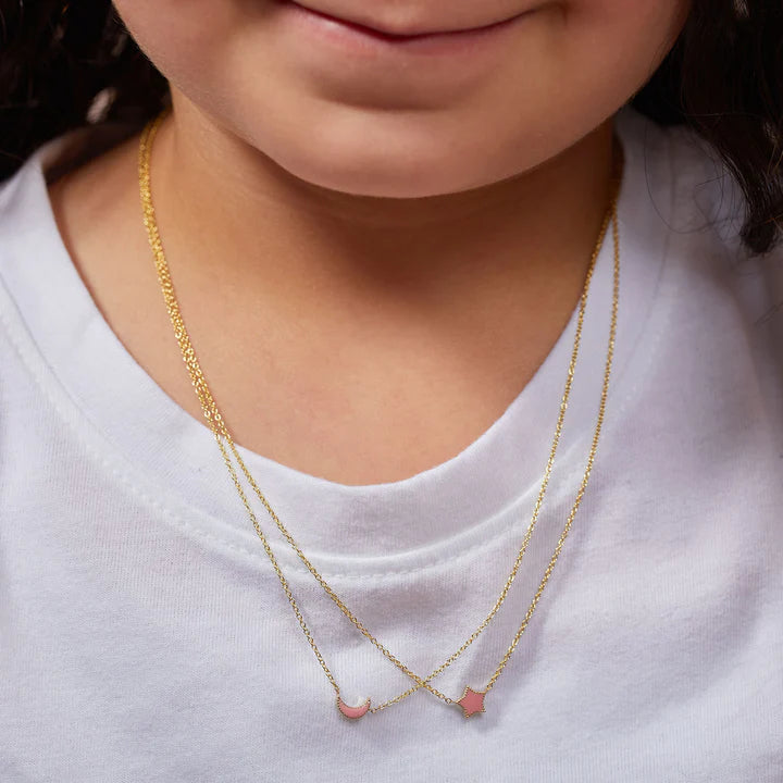 Kids Enamel Moon Necklace