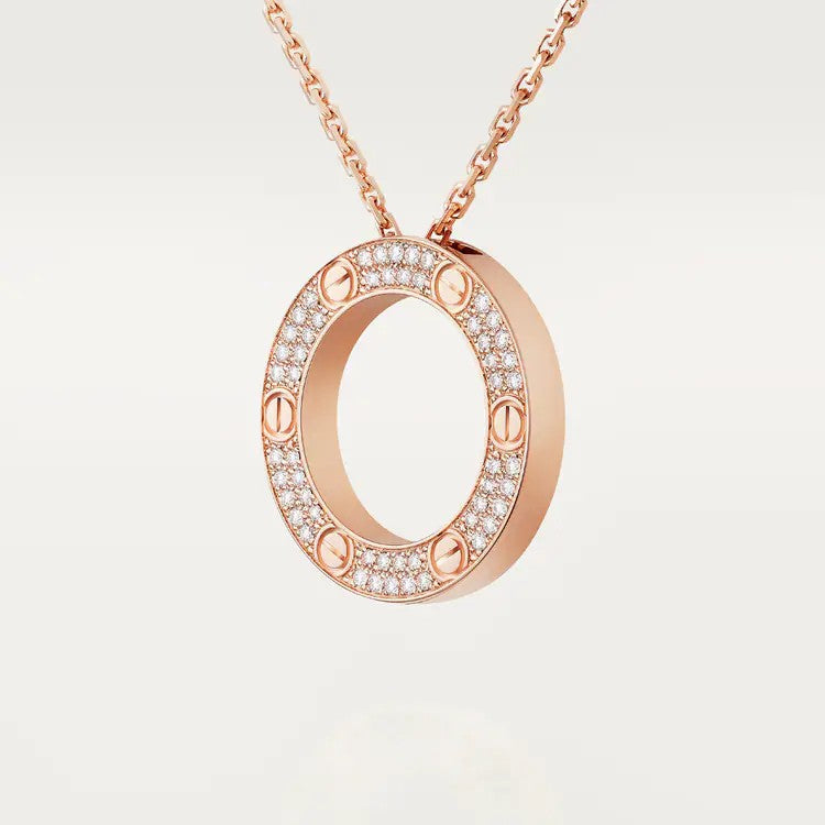 Love Necklace Paved Diamonds