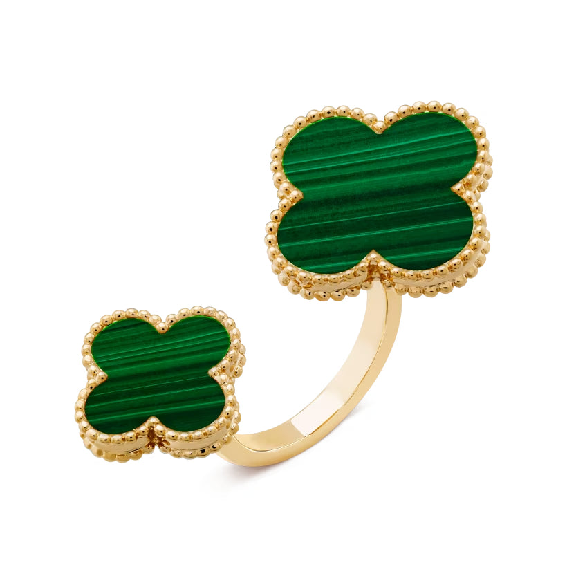 Malachite Two Motif Ring