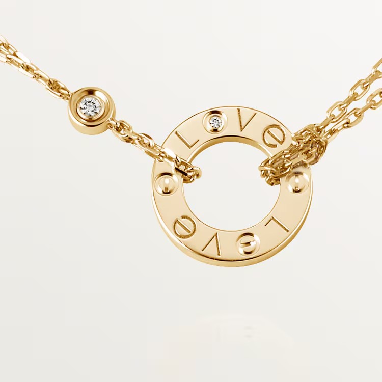 Love Necklace With 2 Diamonds