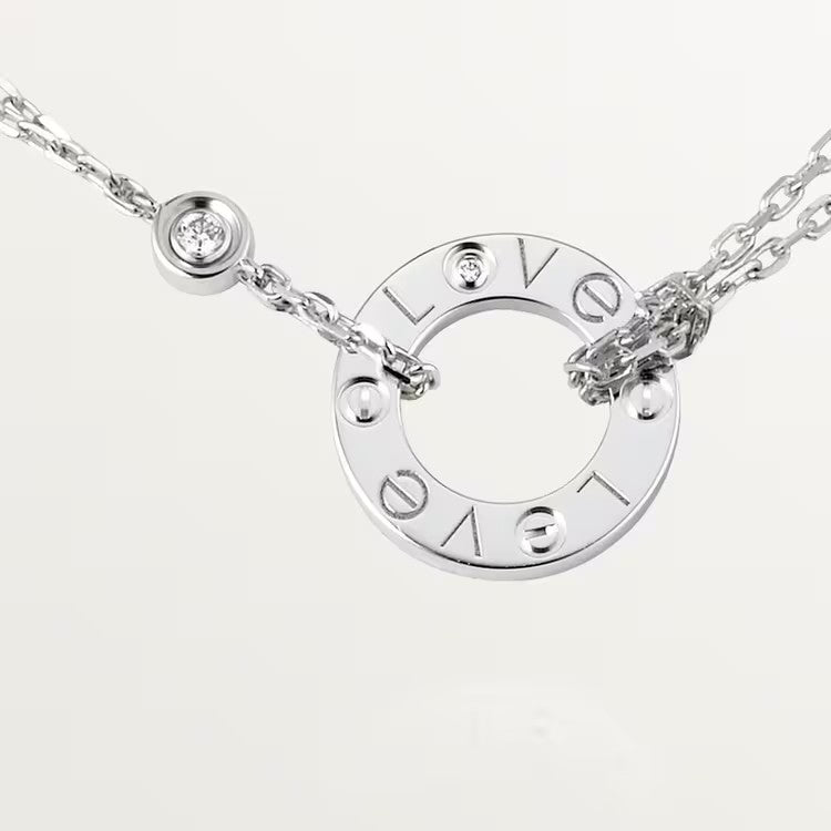 Love Necklace With 2 Diamonds