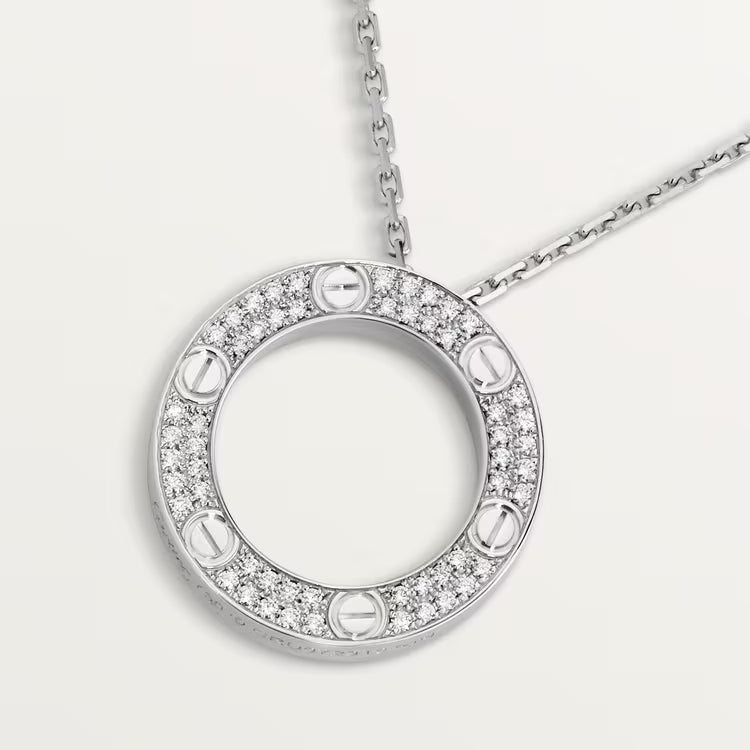 Love Necklace Paved Diamonds