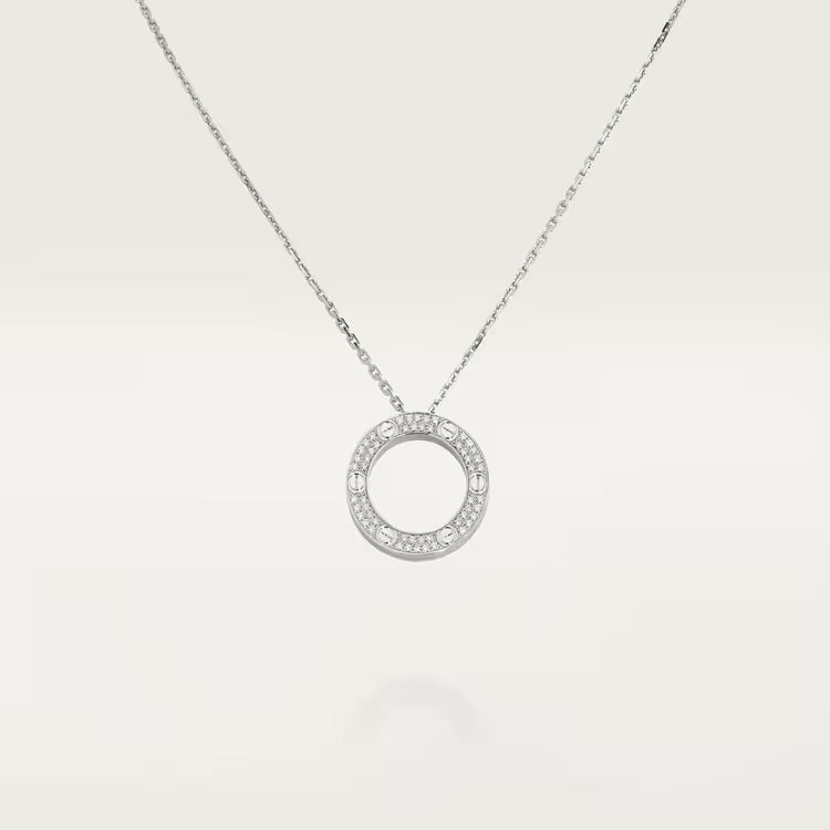 Love Necklace Paved Diamonds