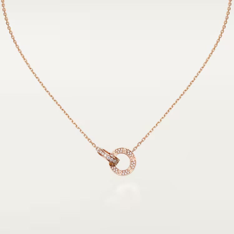 Love Necklace Full Diamond Paved