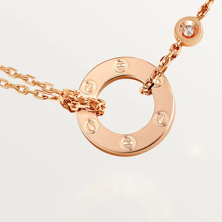 Love Necklace With 2 Diamonds