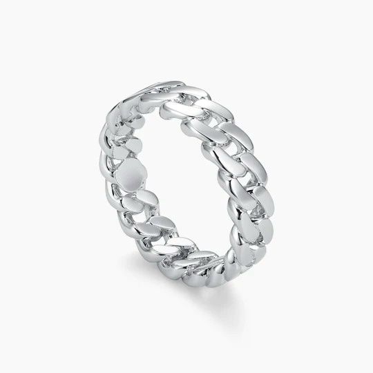 White Gold Cuban Ring