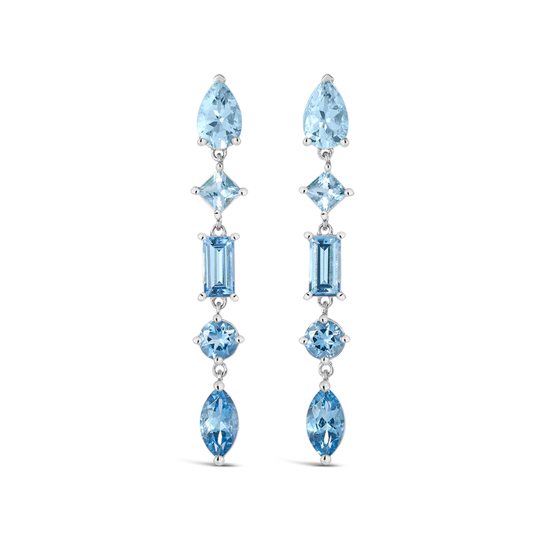 Graduated Aquamarine Drop Earrings