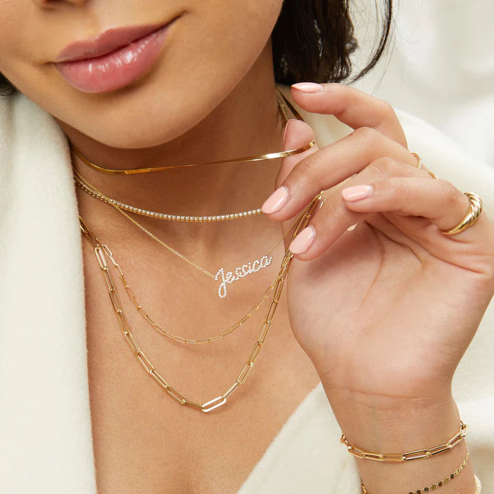 Personalized Diamond Custom Script Name Necklace