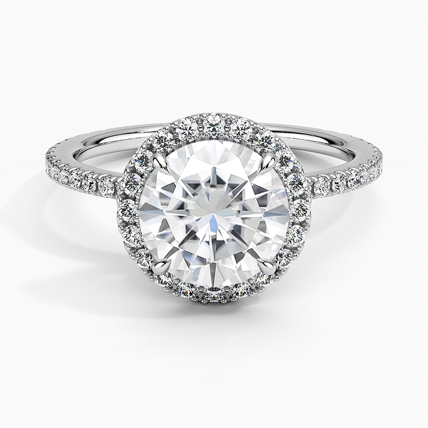 2ct Moissanite Waverly Halo Diamond Ring