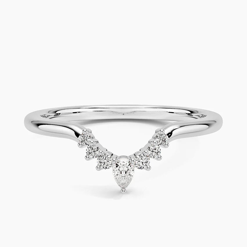 Crescent-shaped Diamond RIng