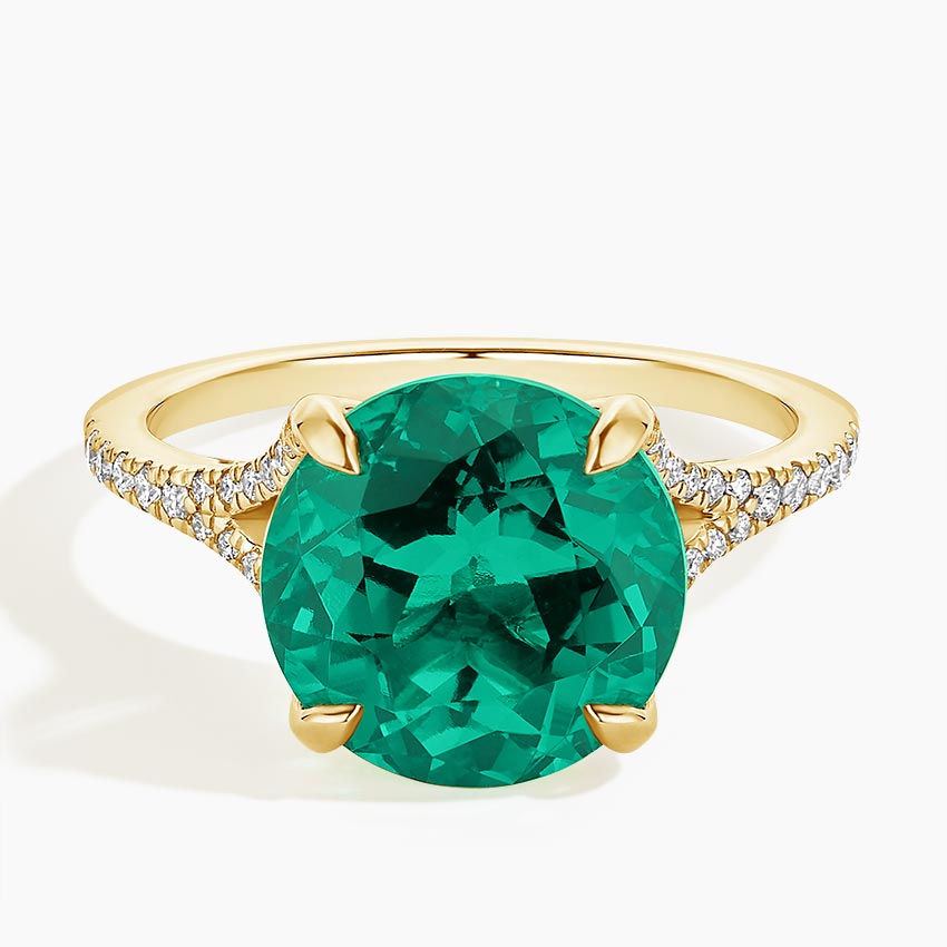 Lab Emerald and Diamond Cocktail Ring