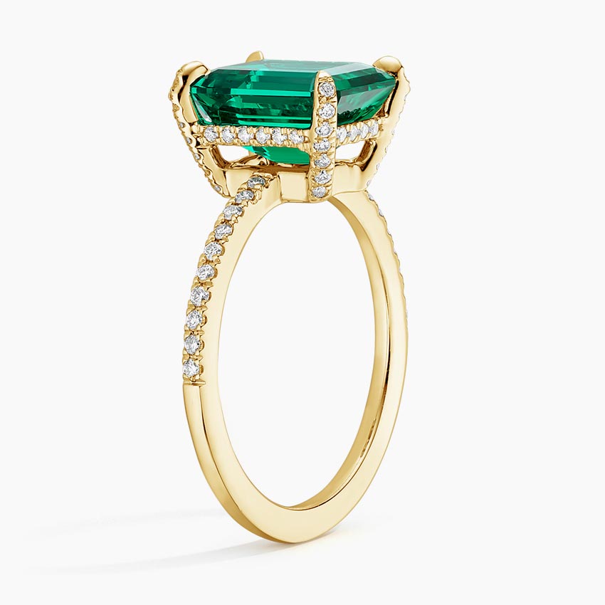 Lab Emerald and Diamond Cocktail Ring