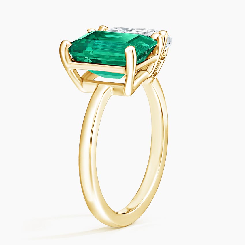 Lab Emerald and Moissanite Cocktail Ring