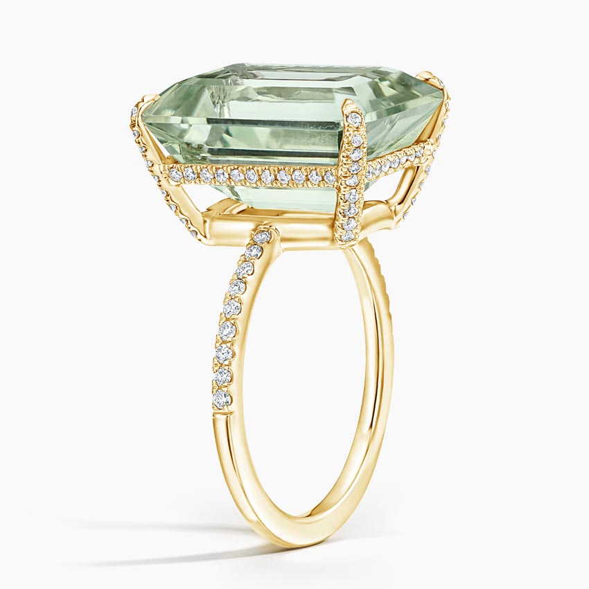 Prasiolite and Diamond Cocktail Ring