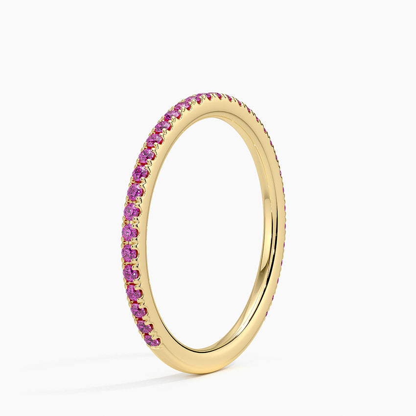 Dark Pink Sapphire Pave ring