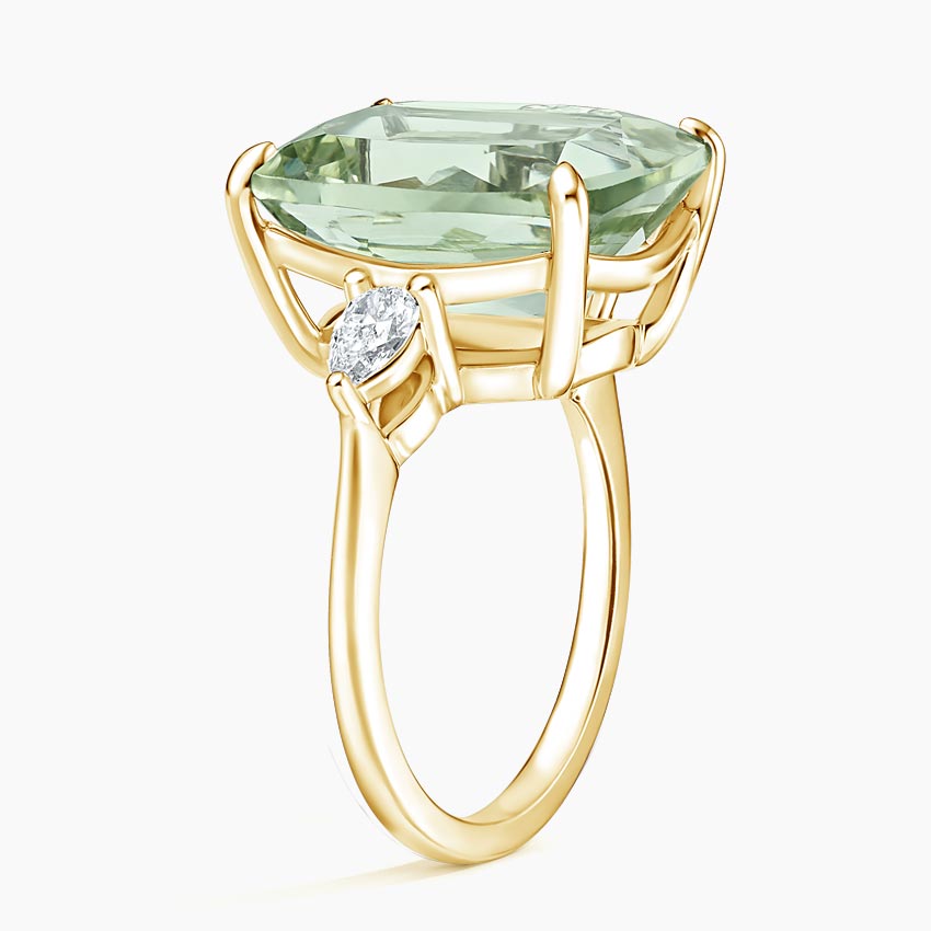 Prasiolite and Diamond Cocktail Ring