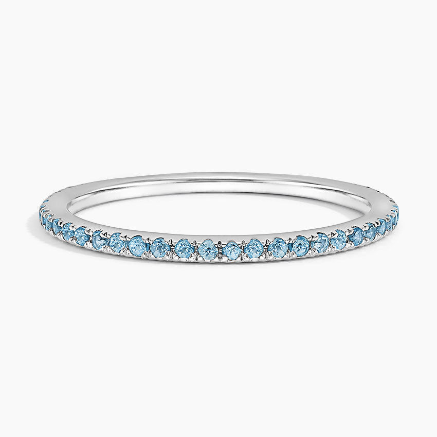 Swiss Blue Topaz Pave Ring