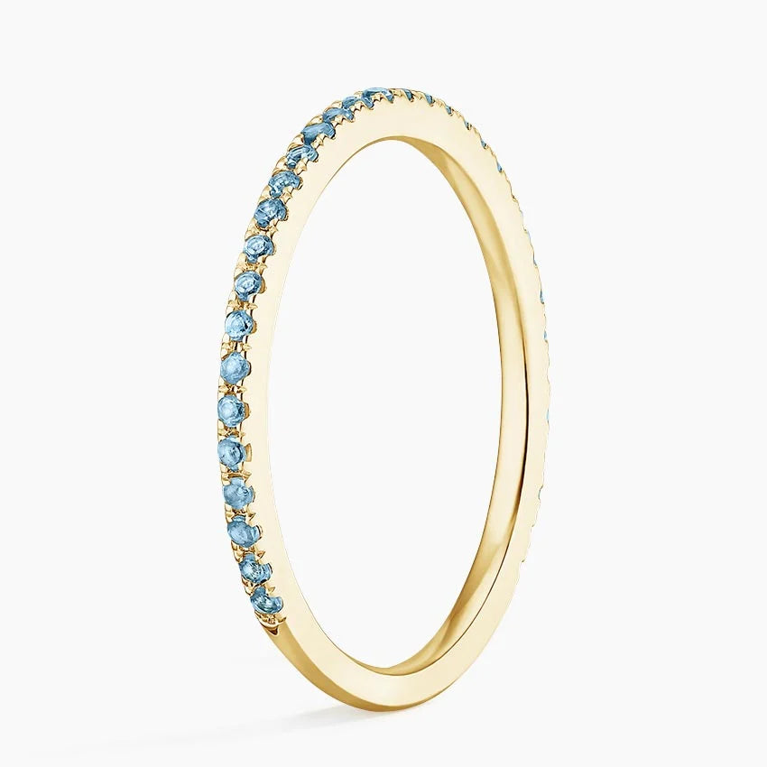 Swiss Blue Topaz Pave Ring