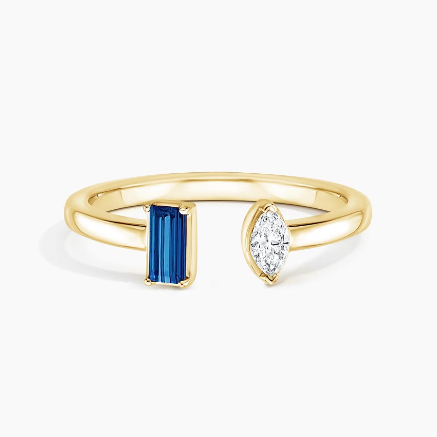 Sapphire and Diamond Open Ring