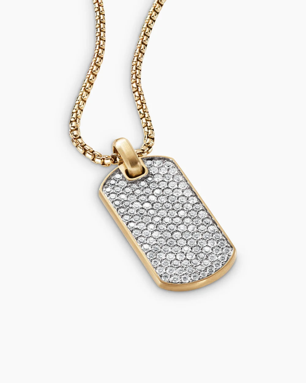 Yellow Gold With Diamonds Tag Pendant