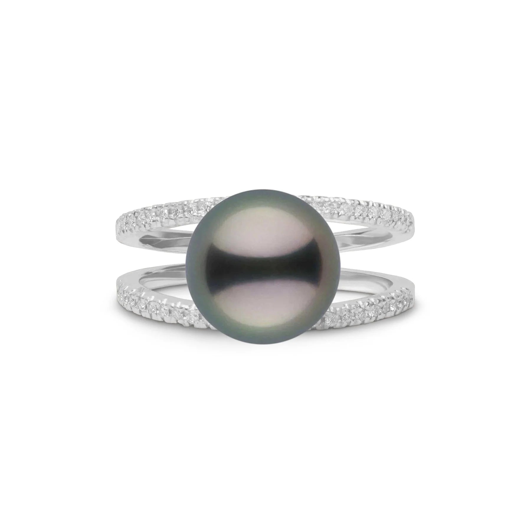 Tahitian Pearl And Diamond Ring