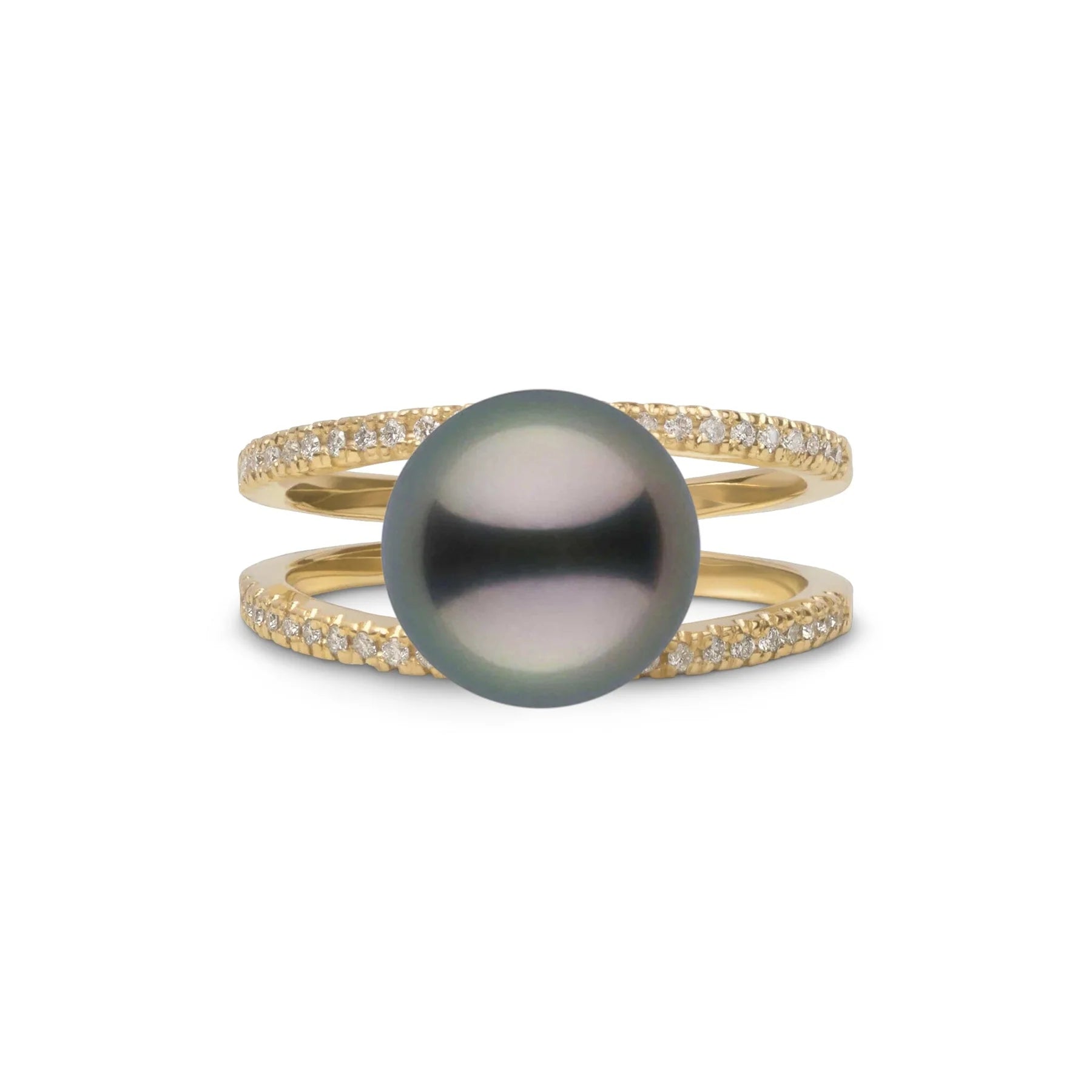 Tahitian Pearl And Diamond Ring