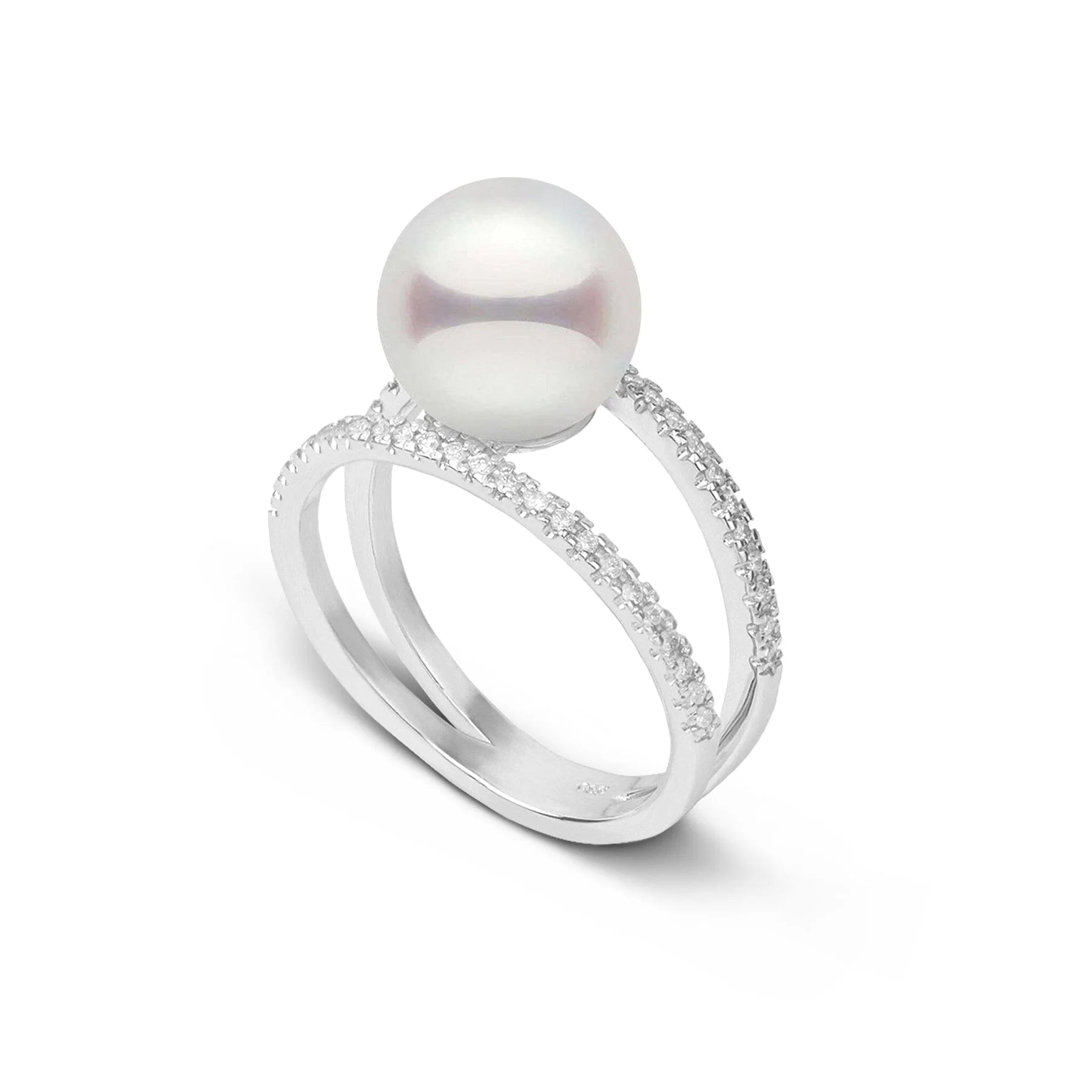 Freshwater Pearl And Diamond Ring