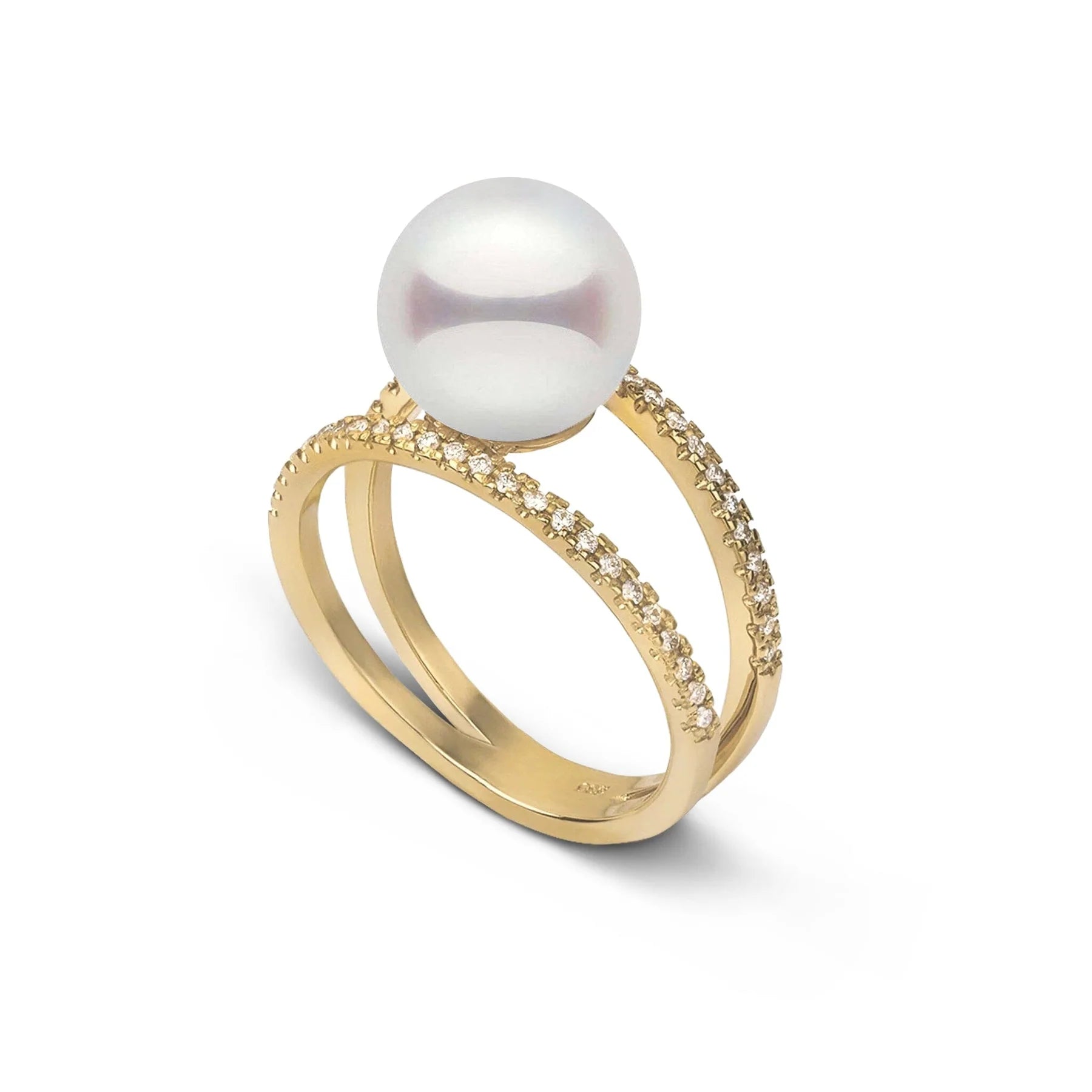 Freshwater Pearl And Diamond Ring