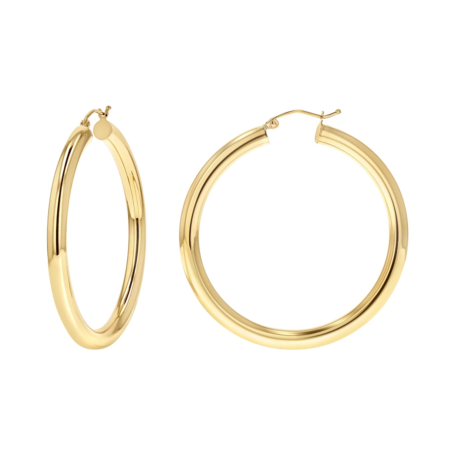 Gold Tube 65mm Hoop Earrings