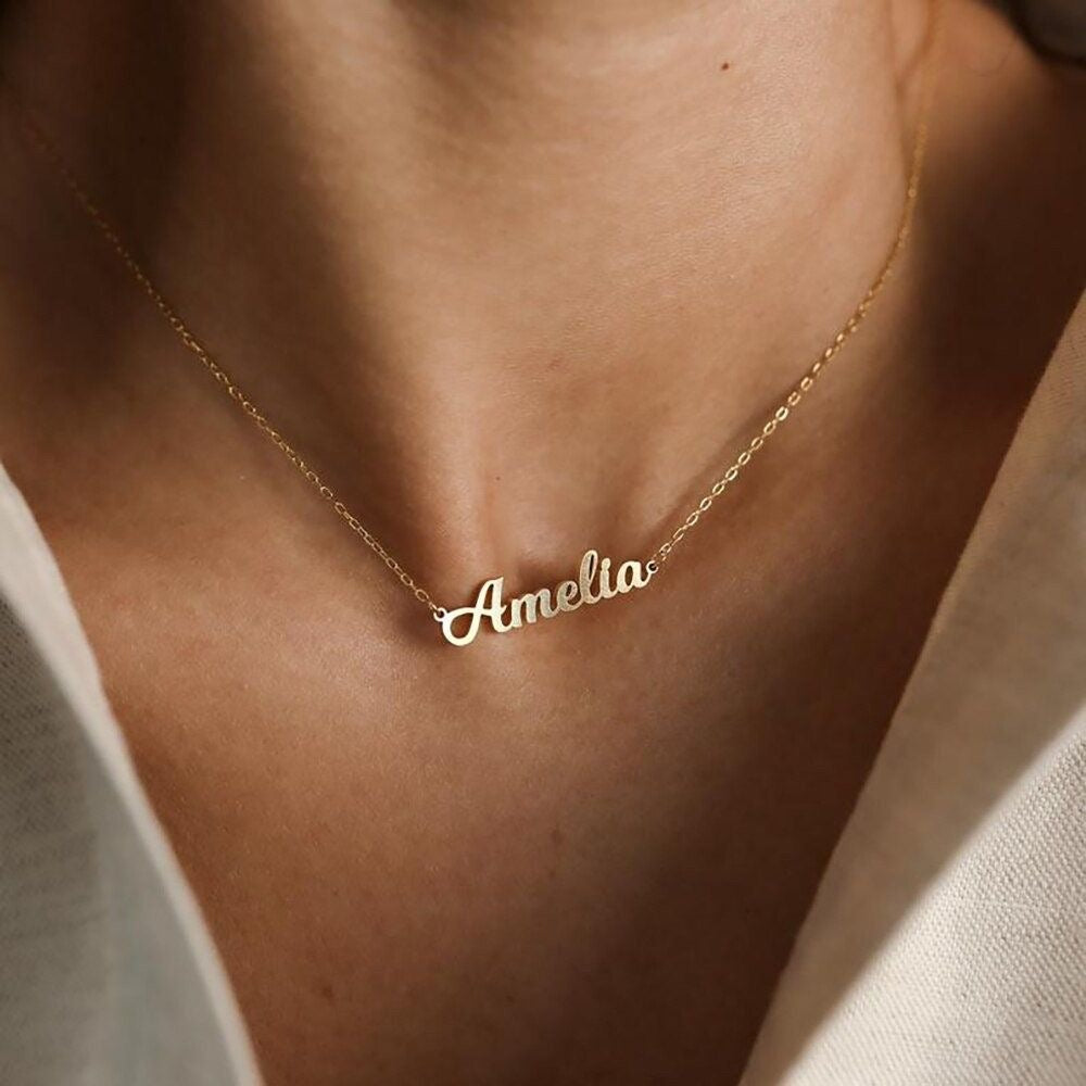 Personalized Handmade Gold Name Necklace