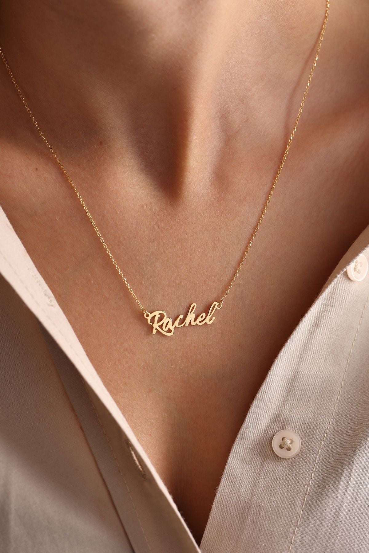 Personalized Handmade Gold Name Necklace