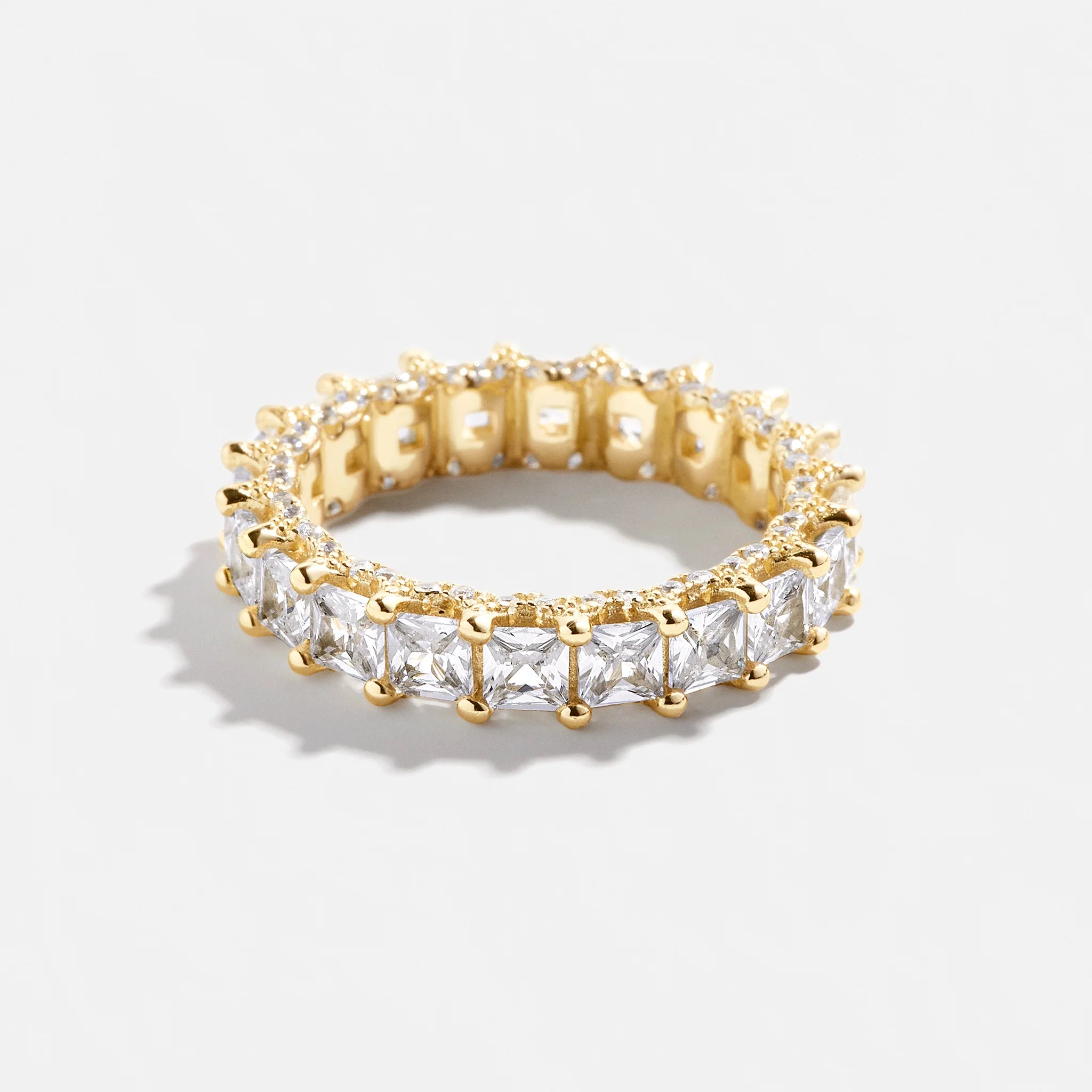 Princess Cut Eternity Ring With Pave Profile