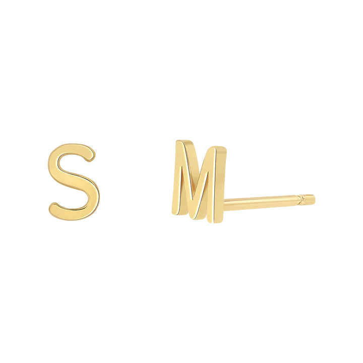 Solid Letter Studs Earrings