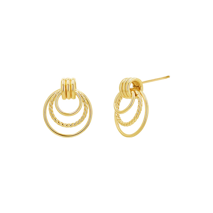 Trio Hoop Door Knocker Earrings