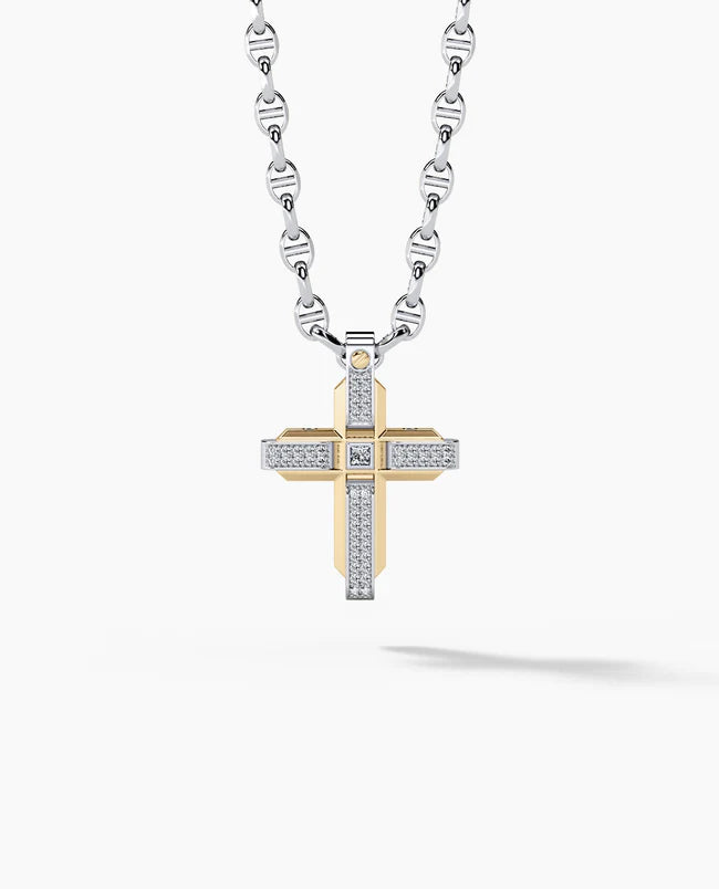 Gold Cross Pendant With 0.60ct Diamonds