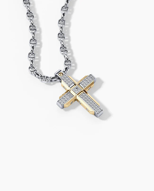 Gold Cross Pendant With 0.60ct Diamonds