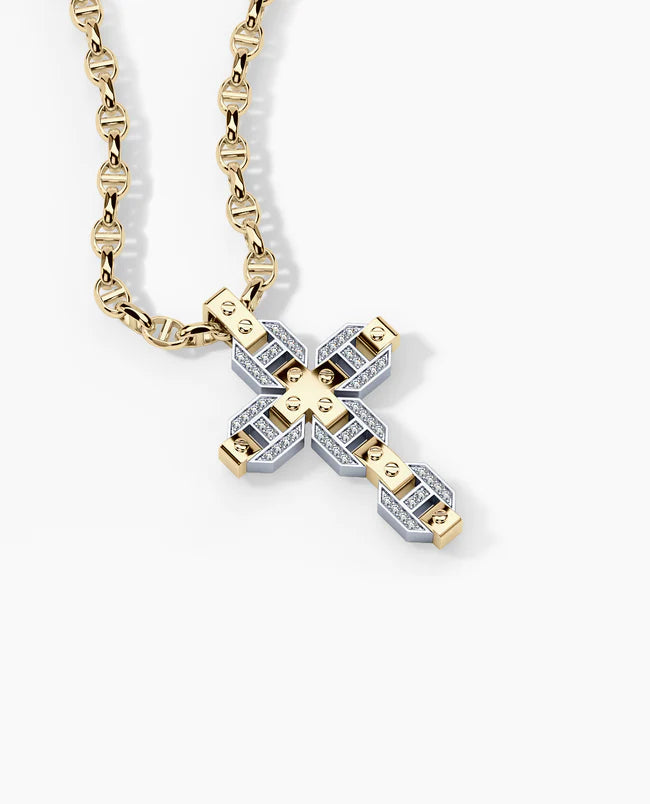 Gold Cross Pendant With 0.50ct Diamonds