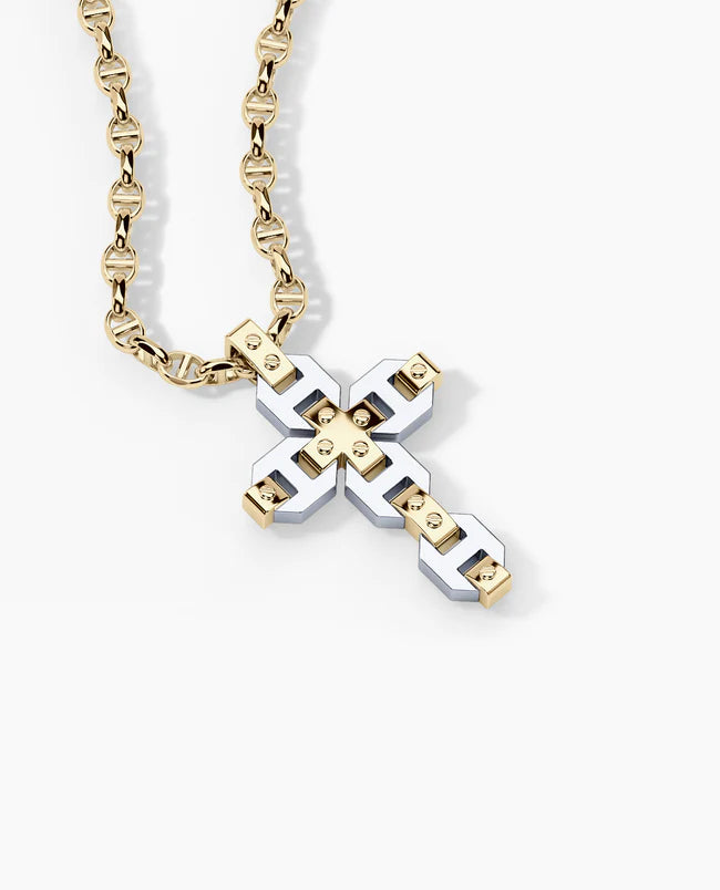 Two-tone Cross Pendant in Gold