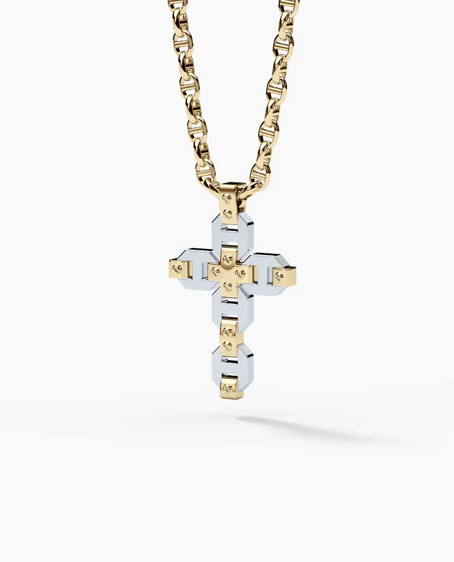 Two-tone Cross Pendant in Gold