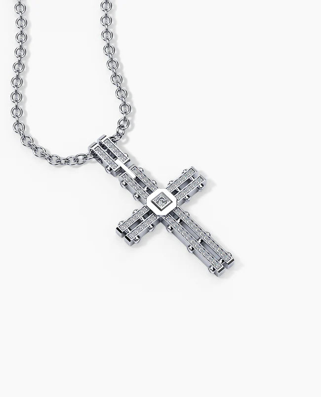 Gold Cross Pendant With 0.20ct Diamonds