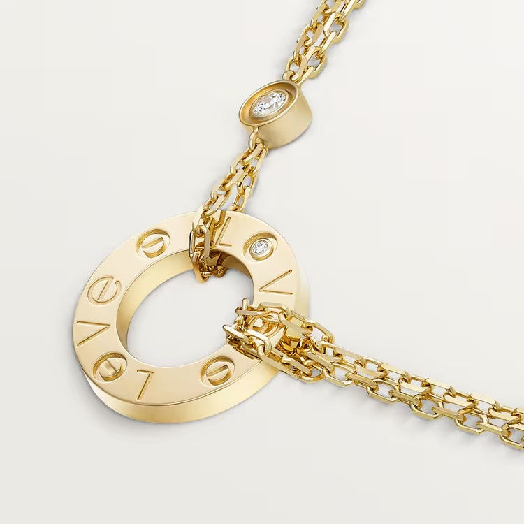 Love Necklace With 2 Diamonds