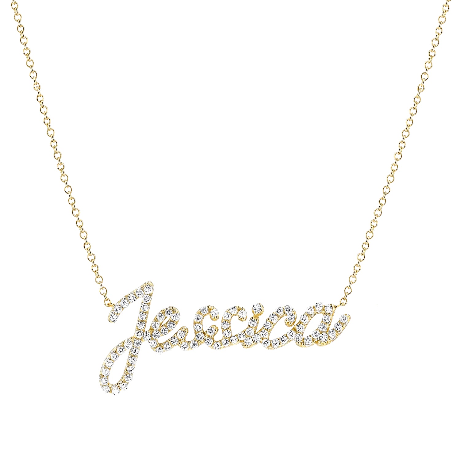 Personalized Diamond Custom Script Name Necklace