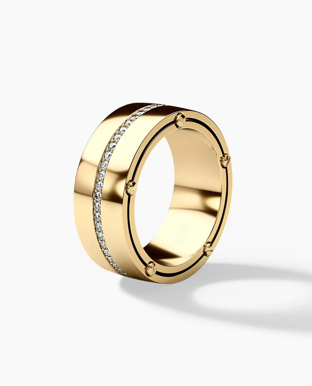 Men's Classic Wide Band With Diamonds