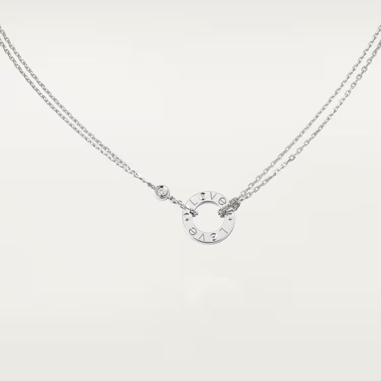 Love Necklace With 2 Diamonds