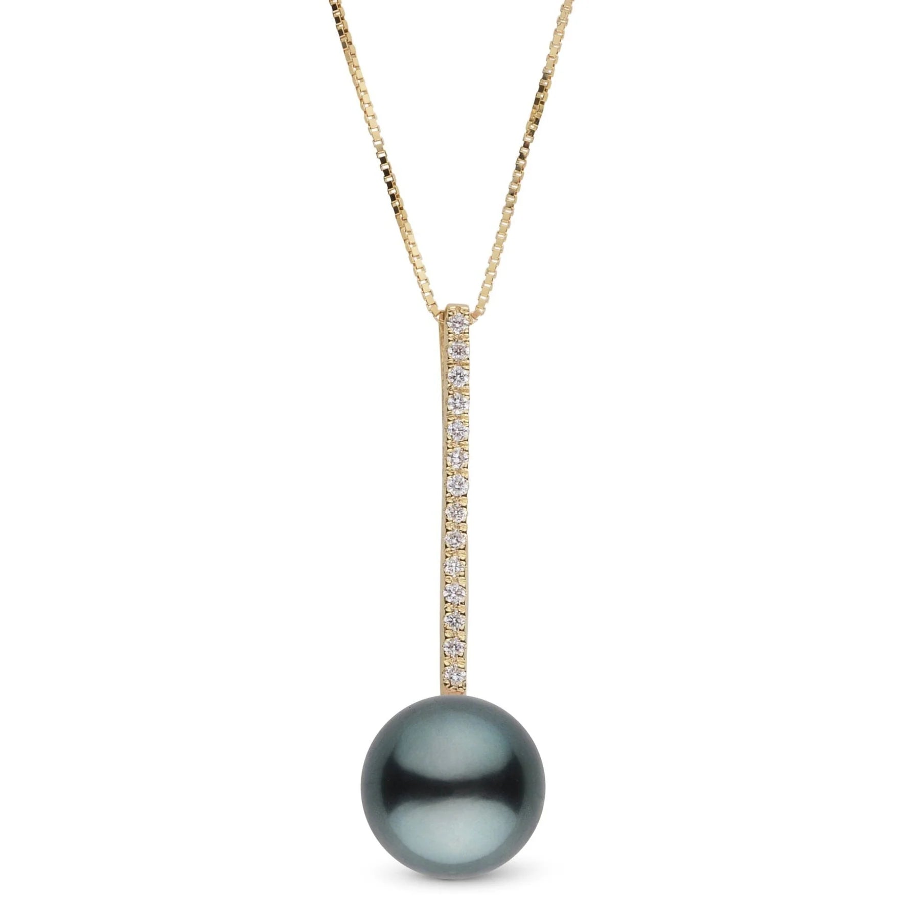 Diamond Bar Tahitian Pearl Pendant