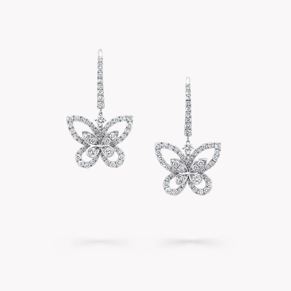 Butterfly Diamond Drop Earrings