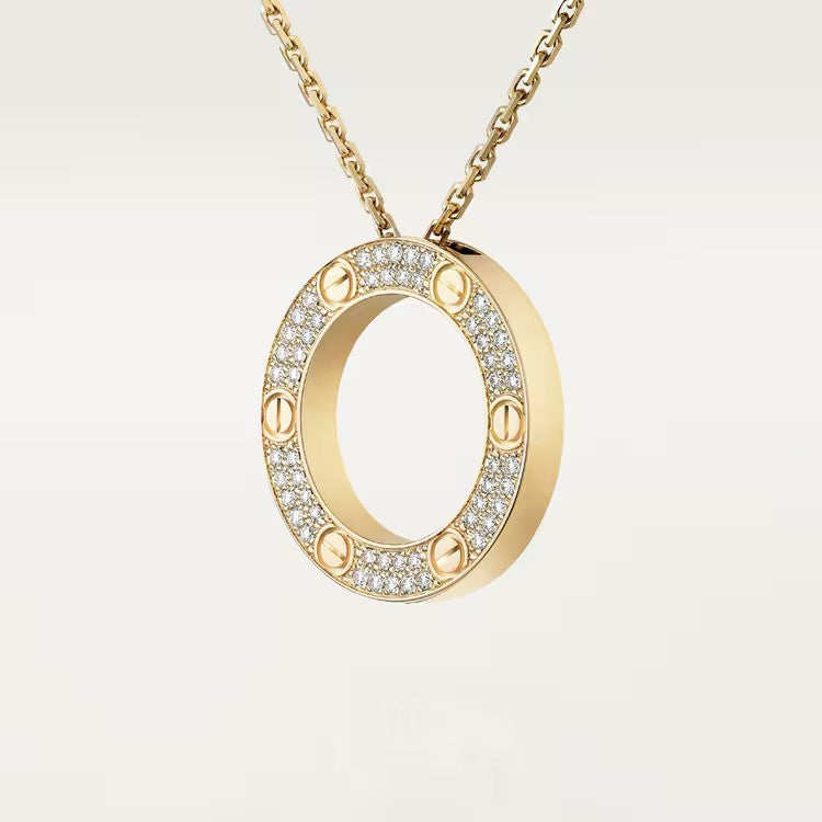 Love Necklace Paved Diamonds