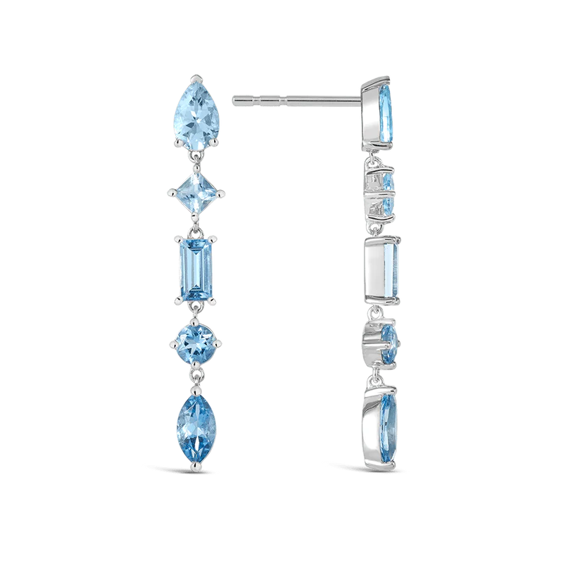 Graduated Aquamarine Drop Earrings