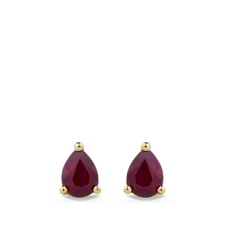 Pear Ruby Stud Earrings